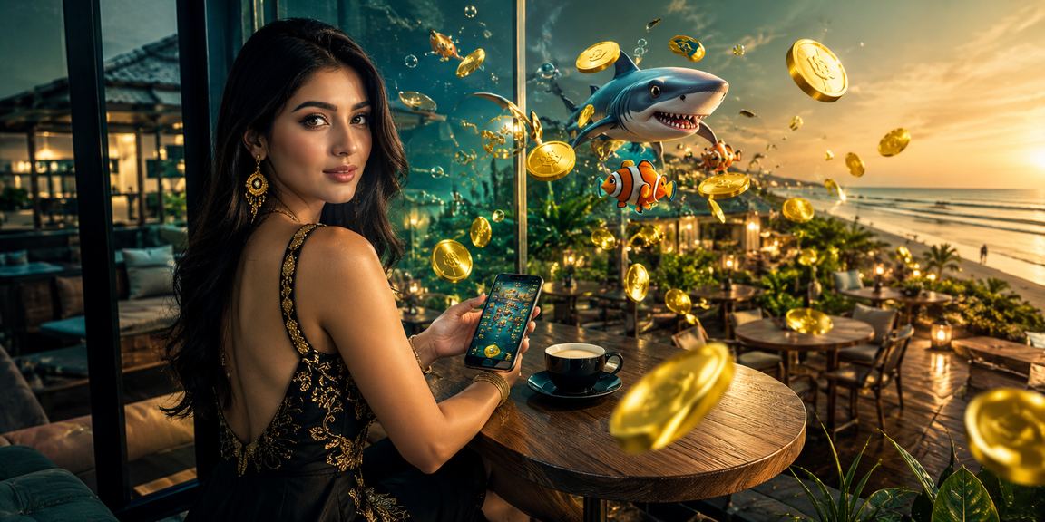 কক্সবাজার সমুদ্র সৈকতের পটভূমিতে 610d - এর ফিশিং গেম উপভোগ করছেন একজন খেলোয়াড়
